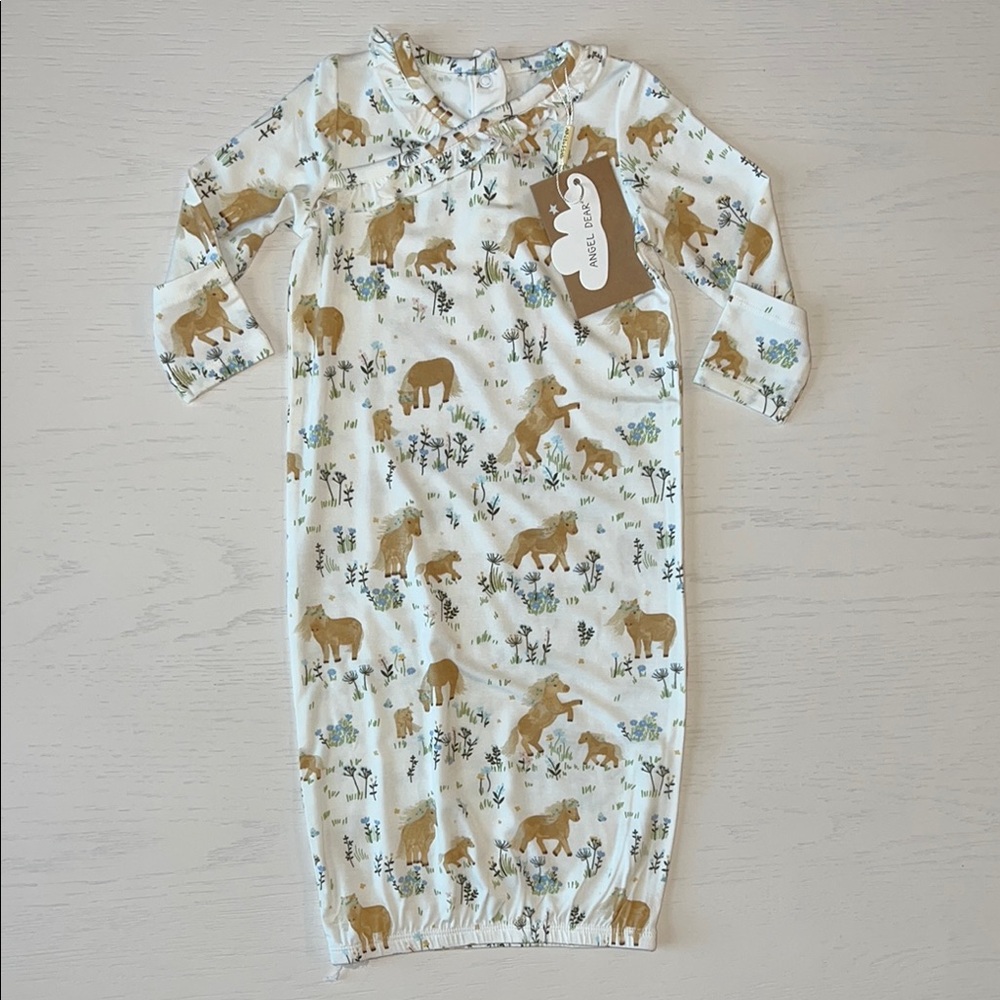 Angel Dear Bamboo Kimono Gown Pretty Ponies 0-3 months